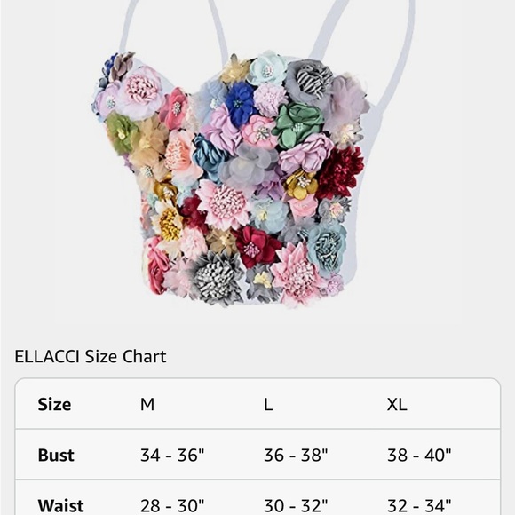Ellacci Floral Embellished Bustier Top - Picture 7 of 7